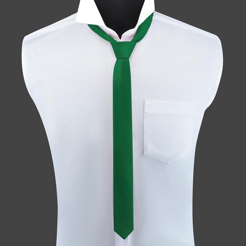 Branduce Men's Skinny Ties Solid Color Formal Neckties 1.58" (4CM) Slim Ties For Men - Image 2